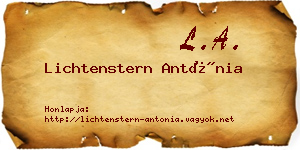 Lichtenstern Antónia névjegykártya